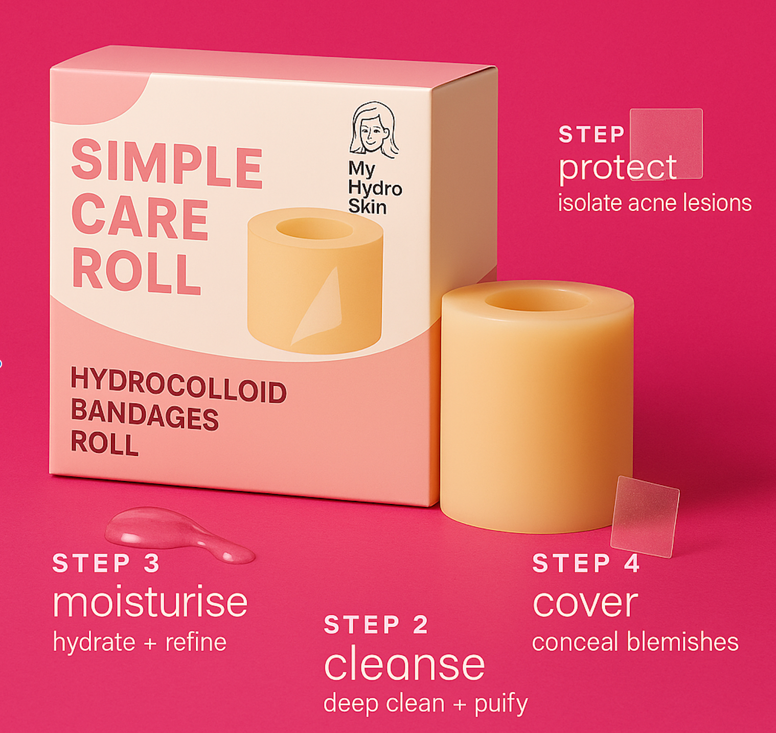 Acne Care Roll 100cm - Hydrocolloid Patch for Acne & Pimples FREE SHIPPING